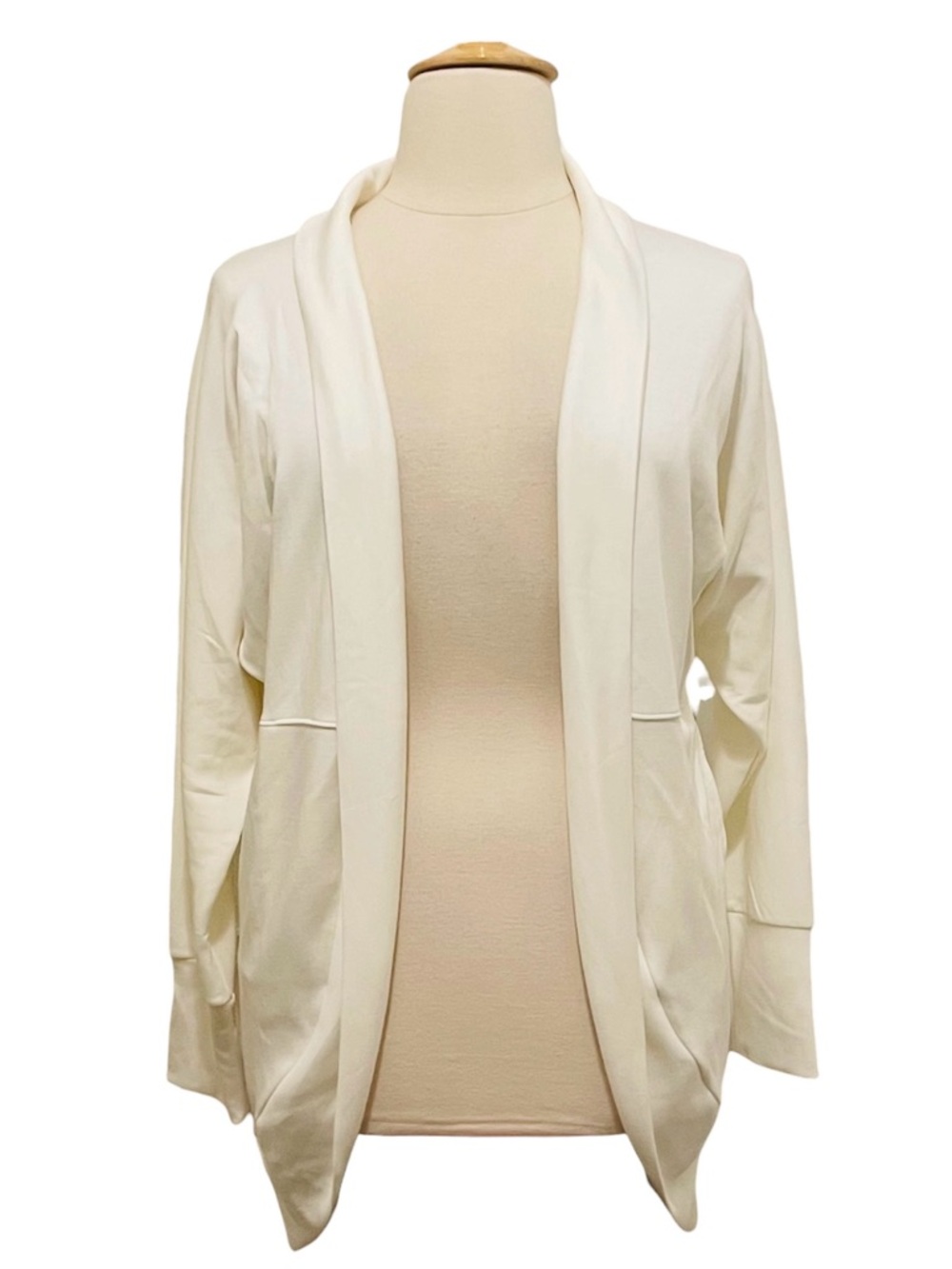 Scoop Scuba White Cocoon Cardigan XXL